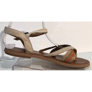 Toms Lexie Woven Thong Sandals Ankle Strap Size 7.5